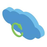 Data cloud backup icon, isometric style vector