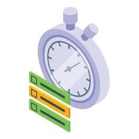 Task schedule stopwatch icon, isometric style vector