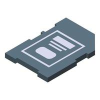 SD card backup icon, isometric style vector