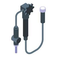 Endoscope flashlight icon, isometric style vector