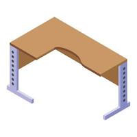 Ergonomic corner table icon, isometric style vector