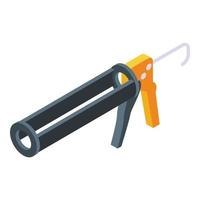 Silicone caulk tool industry icon, isometric style vector