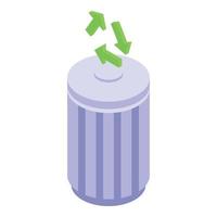 Recycle bin backup icon, isometric style vector