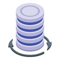Server backup icon, isometric style vector