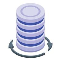 Server backup icon, isometric style vector