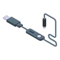 Endoscope light button icon, isometric style vector