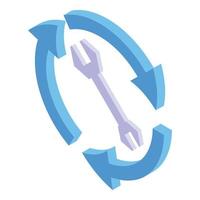 Repair backup icon, isometric style vector