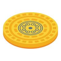 Circle cipher icon, isometric style vector