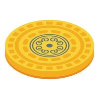 Circle cipher icon, isometric style vector