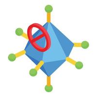 Molecule antibiotic resistance icon, isometric style vector