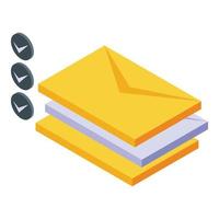 Task schedule mail read icon, isometric style vector