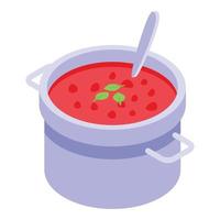 Food cooking icon, isometric style vector