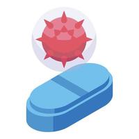 Antibiotic resistance icon, isometric style vector