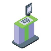 Mammography machine check icon, isometric style vector