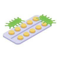 Pills antibiotic resistance icon, isometric style vector