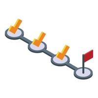 Task schedule route icon, isometric style vector