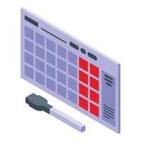 Task schedule wall calendar icon, isometric style vector