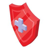 Shield of antibiotic resistance icon, isometric style vector