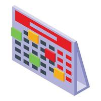 Task schedule calendar icon, isometric style vector