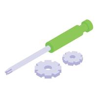 Screwdriver ssl certificate icon, isometric style vector