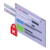 icono de certificado ssl de página web, estilo isométrico vector