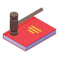 Democracy judge book icon, isometric style vector