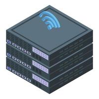 Electronic patient card server icon, isometric style vector