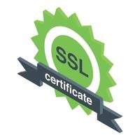 icono de certificado ssl, estilo isométrico vector