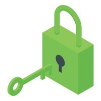 Padlock ssl certificate icon, isometric style vector