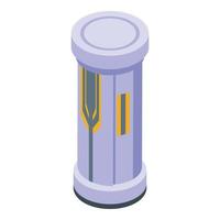 Solarium hot cabin icon, isometric style vector