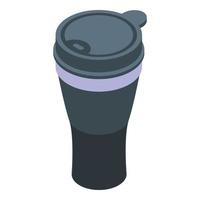 Thermo cup icon, isometric style vector