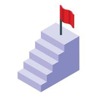 Successful career stairs icon, isometric style vector