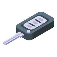 Smart car key button icon, isometric style vector