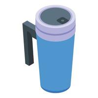 Container thermo cup icon, isometric style vector