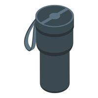 Drink thermo cup icon, isometric style vector