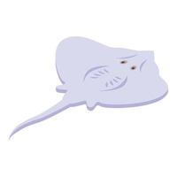 icono de mantarraya blanca, estilo isométrico vector