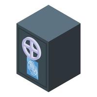 Safe password protection icon, isometric style vector