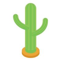 Desert cactus icon, isometric style vector