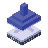 Engineering press machine icon, isometric style vector