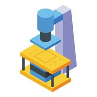 Power press machine icon, isometric style vector