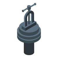 Work press machine icon, isometric style vector