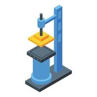 Factory press machine icon, isometric style vector