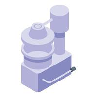 Automated press machine icon, isometric style vector