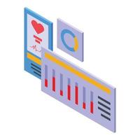 Electronic patient card icon, isometric style vector