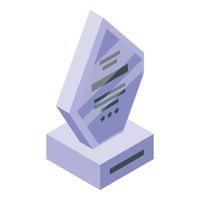 Reward prize icon, isometric style vector