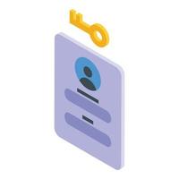 User password protection icon, isometric style vector