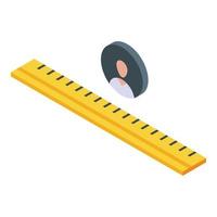 Ruler keep distance icon, isometric style vector