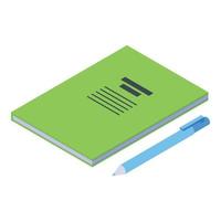 Campus notebook icon, isometric style vector