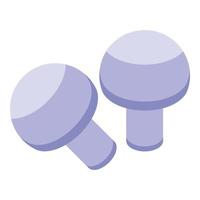 Wok menu mushroom icon, isometric style vector