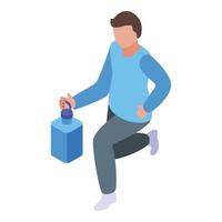 Home training icon, isometric style vector